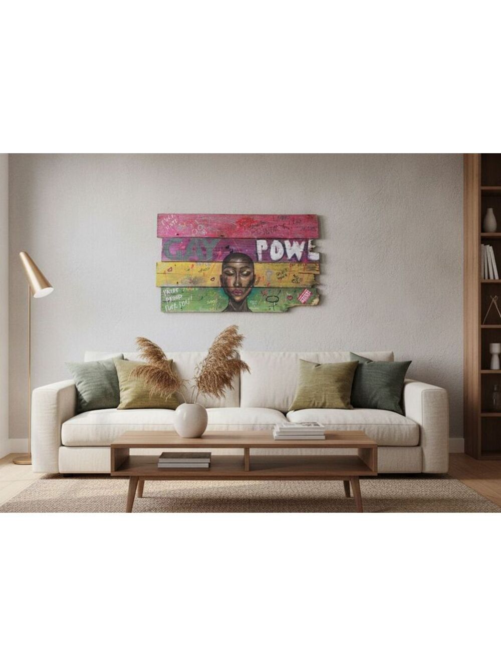 "Handle With Care" Original Mixed Media Queer Pride Art Reclaimed Wood